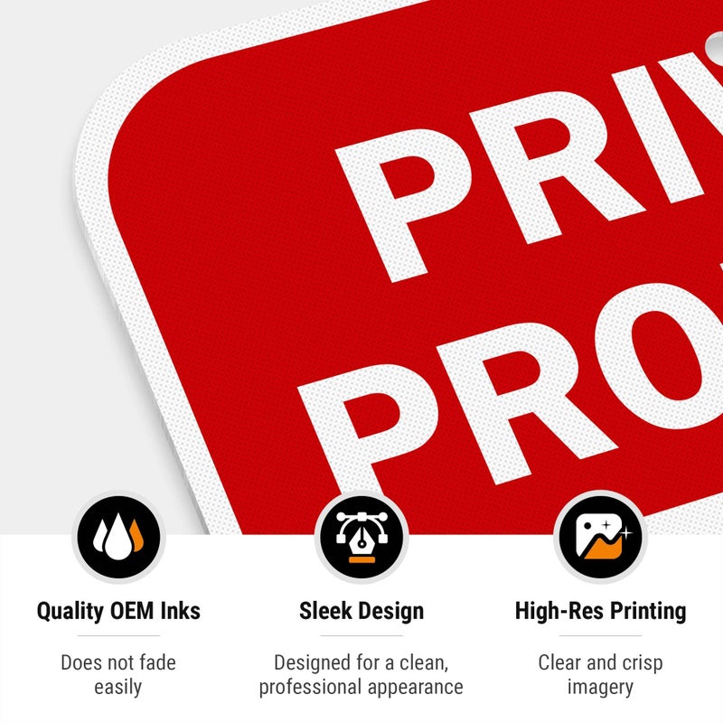 Sigo Signs Private Property Sign, Drive No Trespassing 12x18 Inches, 3M EGP Reflective .063 Aluminum, Fade Resistant, Easy Mounting, Indoor/Outdoor Use, Made in USA - Image 5